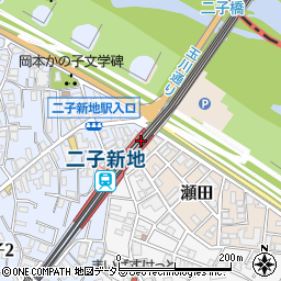 富士ガーデン　二子新地駅前店周辺の地図