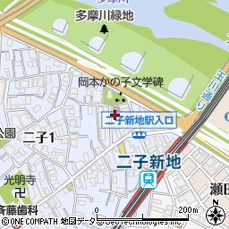 大京パレス二子新地周辺の地図