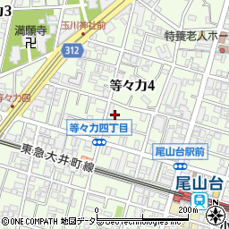 東京都世田谷区等々力4丁目周辺の地図