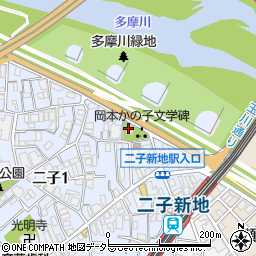 二子神社周辺の地図