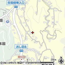 神奈川県川崎市多摩区東生田周辺の地図