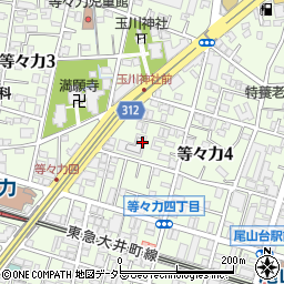 東京都世田谷区等々力4丁目16周辺の地図