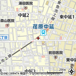 元氣七輪焼肉 牛繁 荏原中延店周辺の地図