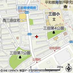 神奈川県川崎市多摩区三田周辺の地図