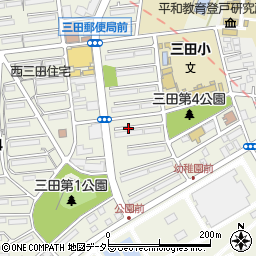 神奈川県川崎市多摩区三田周辺の地図
