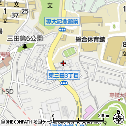 神奈川県川崎市多摩区東三田周辺の地図