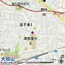 東京都大田区北千束1丁目周辺の地図