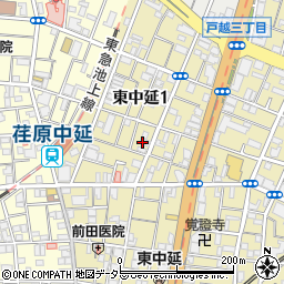 東京都品川区東中延1丁目周辺の地図