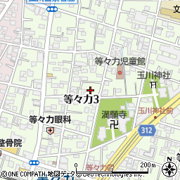 東京都世田谷区等々力3丁目24周辺の地図