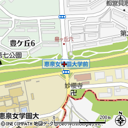 恵泉女学園大学前周辺の地図