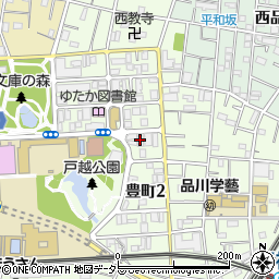 東京都品川区豊町2丁目2-2周辺の地図