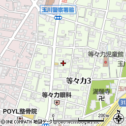 東京都世田谷区等々力3丁目22周辺の地図