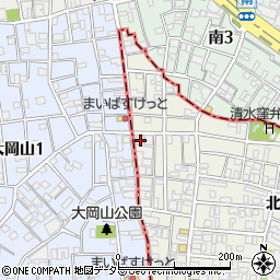 東京都大田区北千束1丁目59-12周辺の地図