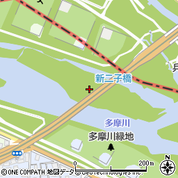 新二子橋周辺の地図