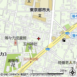東京都世田谷区等々力3丁目28周辺の地図