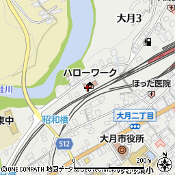 富士吉田公共職業安定所　大月出張所周辺の地図