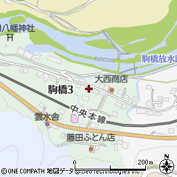 大月駒橋郵便局周辺の地図