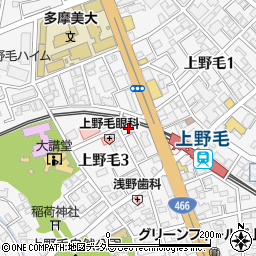 東京都世田谷区上野毛周辺の地図