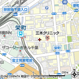 １００円パーク千葉栄町駅前駐車場周辺の地図