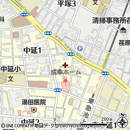 東京都品川区中延1丁目周辺の地図
