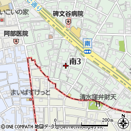 東京都目黒区南3丁目周辺の地図