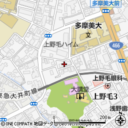 東京都世田谷区上野毛3丁目18周辺の地図