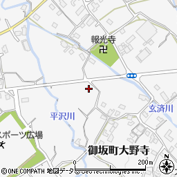 山梨県笛吹市御坂町大野寺872周辺の地図