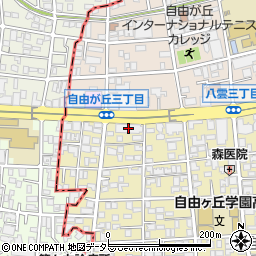 ヤクルト　東京ヤクルト販売台東事業所自由ヶ丘センター周辺の地図