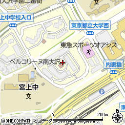 都市再生機構（独立行政法人）　東日本賃貸住宅本部南多摩住宅管理センターベルコリーヌ南大沢管理サービス事務所周辺の地図