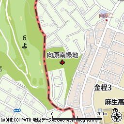 向原南緑地周辺の地図