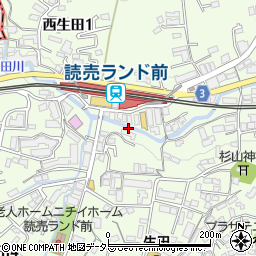 神奈川県川崎市多摩区西生田周辺の地図
