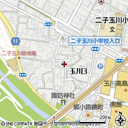 東京都世田谷区玉川3丁目周辺の地図