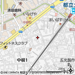 東京都目黒区中根1丁目周辺の地図