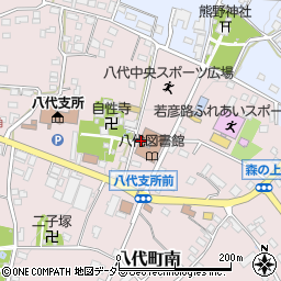 笛吹市八代図書館周辺の地図