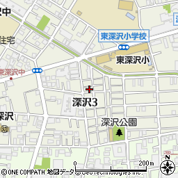 東京都世田谷区深沢3丁目周辺の地図