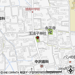 王法子神社周辺の地図