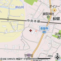 山梨県上野原市松留648周辺の地図