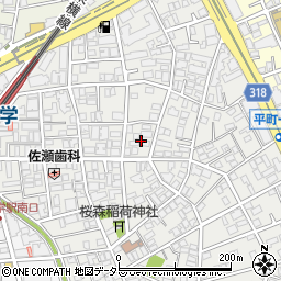 東京都目黒区平町1丁目12周辺の地図