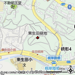 東生田緑地周辺の地図
