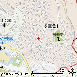 神奈川県川崎市麻生区多摩美1丁目18-2周辺の地図