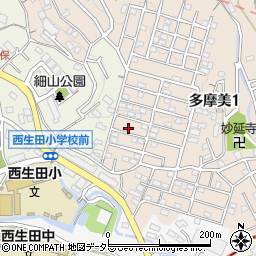 神奈川県川崎市麻生区多摩美1丁目18-7周辺の地図
