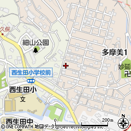 神奈川県川崎市麻生区多摩美1丁目18-9周辺の地図