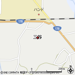 兵庫県美方郡新温泉町三谷周辺の地図