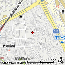 東京都目黒区平町1丁目周辺の地図