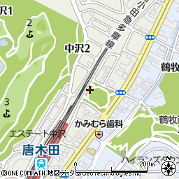 二反田公園トイレ周辺の地図