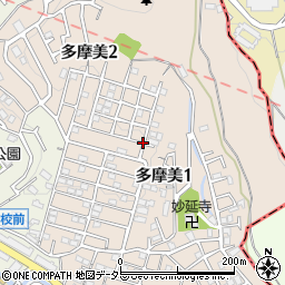 神奈川県川崎市麻生区多摩美周辺の地図