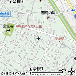 宇奈根三角公園周辺の地図
