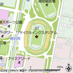 ＪＩＴリサイクルインクスタジアム（小瀬スポーツ公園陸上競技場）周辺の地図