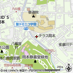 岡本隧道公園周辺の地図