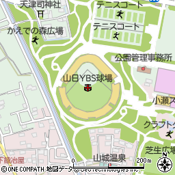 山日ＹＢＳ球場（山梨県小瀬スポーツ公園野球場）周辺の地図